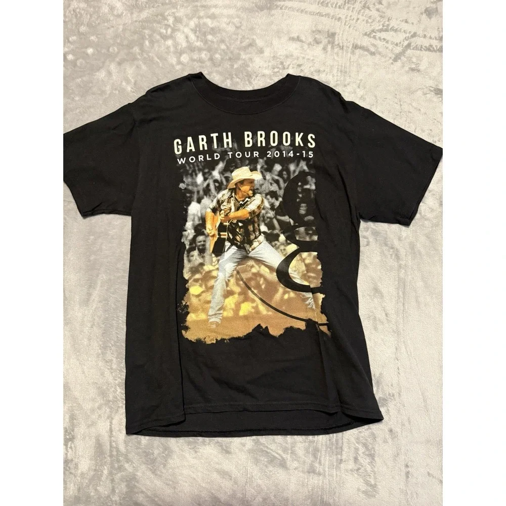 Garth Brooks World Tour 2014-15 T Shirt Men's Black - Concert Shirt Size Medium
